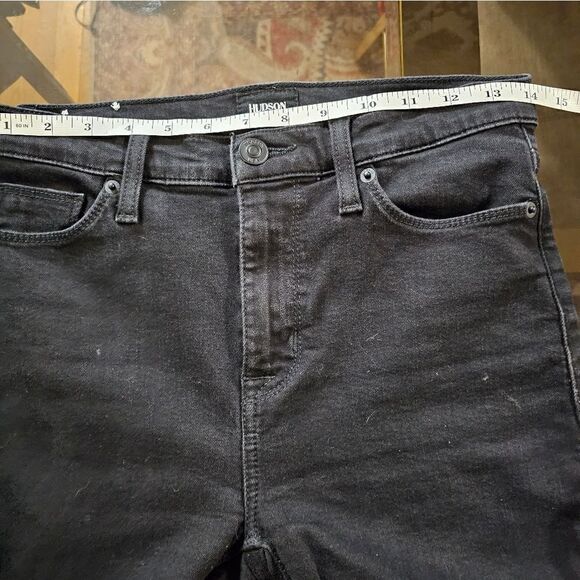 Hudson Womens Black Cotton Blend Dark Wash Pockets Denim Skinny Leg Jeans 27 - Picture 9 of 13